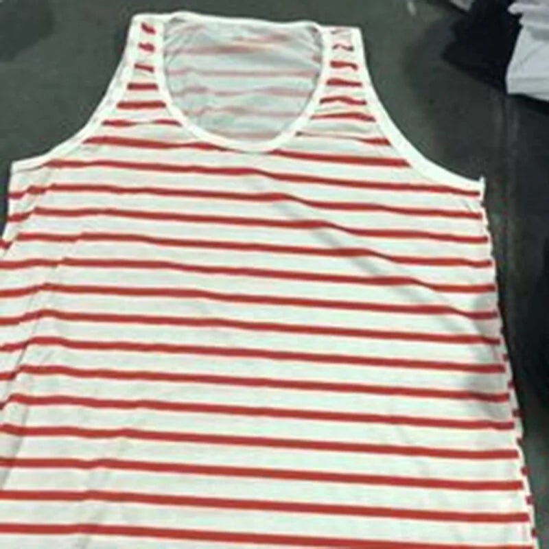 2020 Men's Striped Sleeveless O Neck Tank Tops for Summer Beach and Holidays - A&S Direct