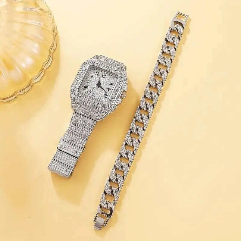 2Pcs Set Diamond Women Watches - A&S Direct