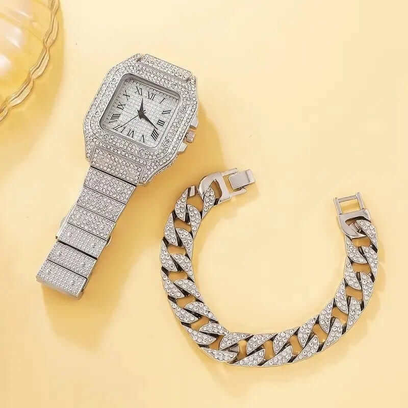 2Pcs Set Diamond Women Watches - A&S Direct