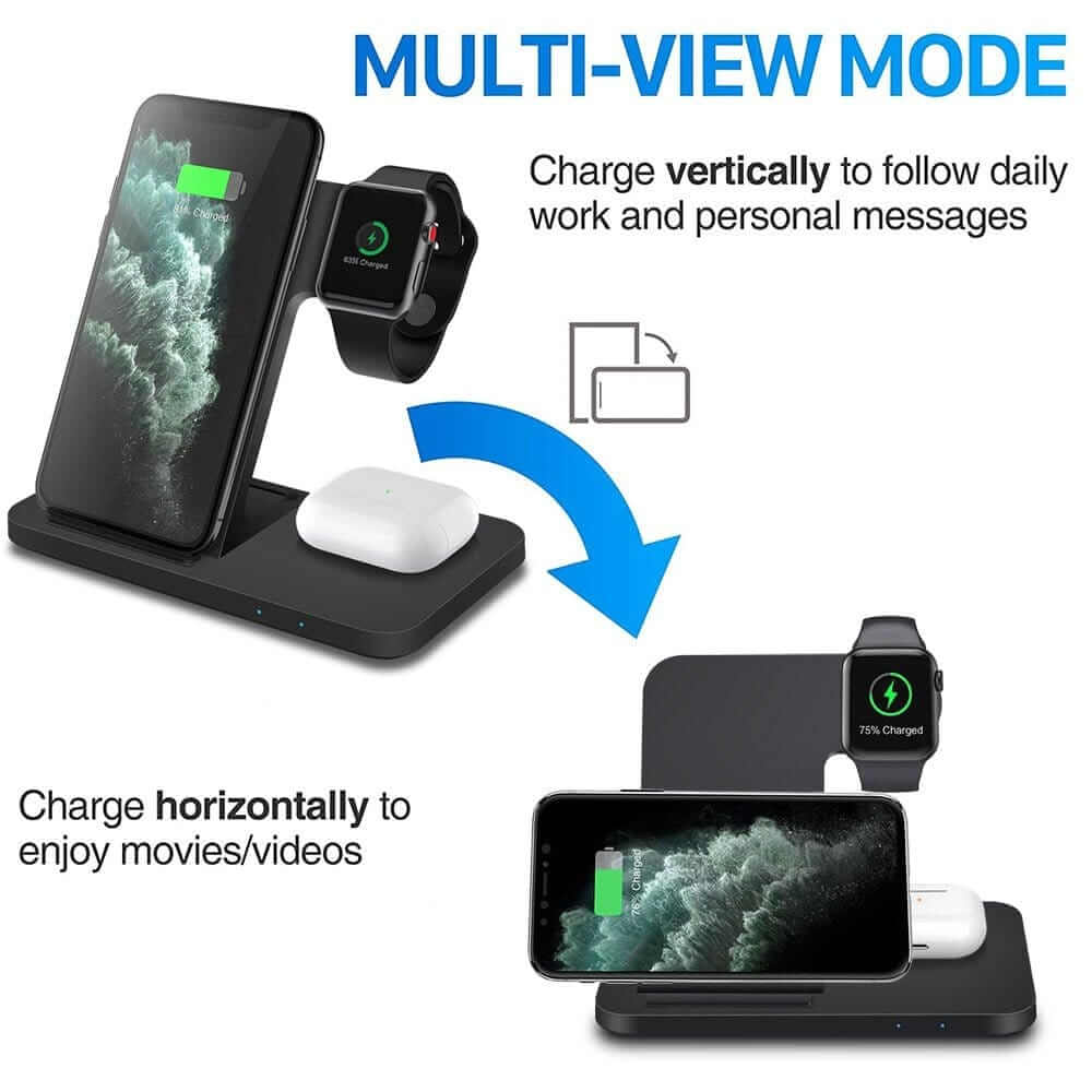 3in1 Wireless Fast Charger Dock Station - A&S Direct