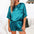 A&S Direct Peacock Blue / S Summer Satin Pajamas Set Women