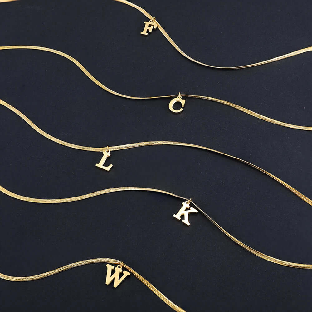 A - Z Alphabet Gold Plated Stainless Steel Pendant - A&S Direct