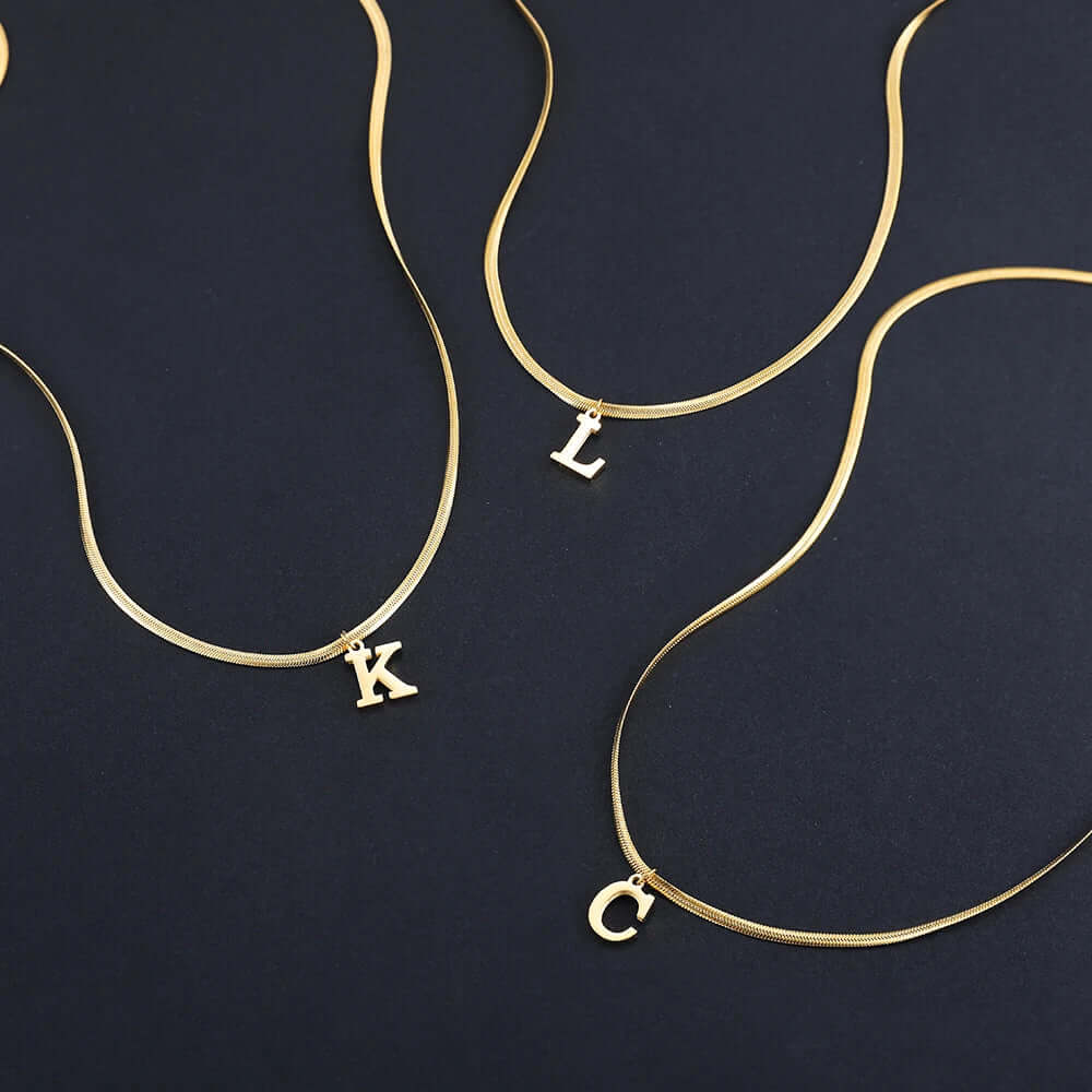 A - Z Alphabet Gold Plated Stainless Steel Pendant - A&S Direct