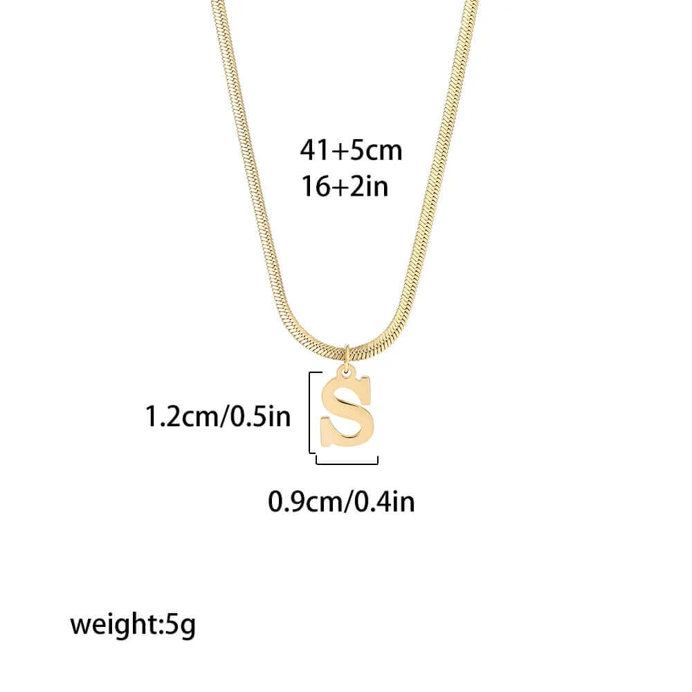 A - Z Alphabet Gold Plated Stainless Steel Pendant - A&S Direct