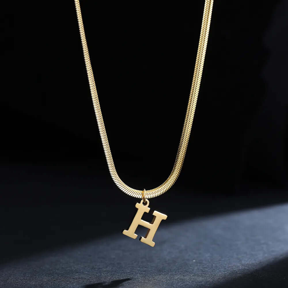 A - Z Alphabet Gold Plated Stainless Steel Pendant - A&S Direct