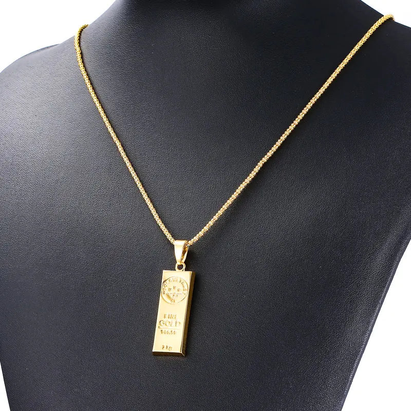 Gold Color Bar Necklace - A&S Direct