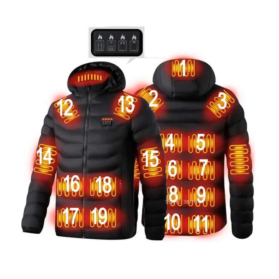 Heated Black Jacket - A&S Direct