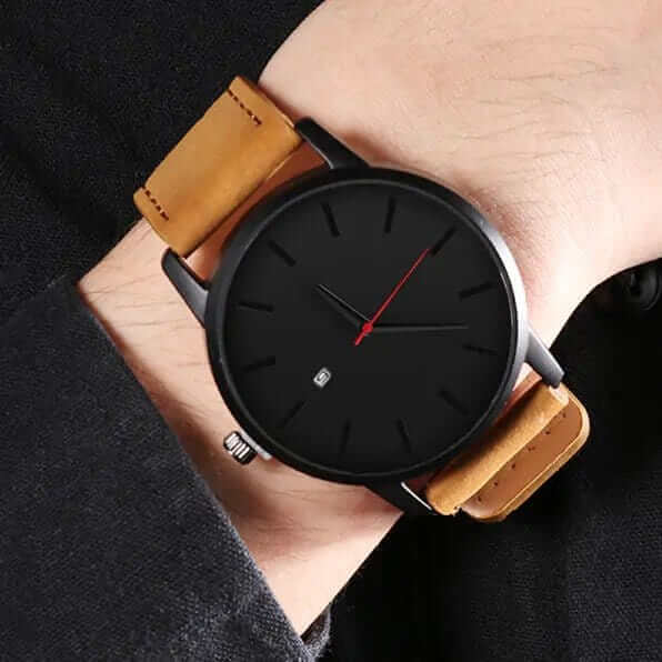 Leather Quartz Watch - A&S Direct