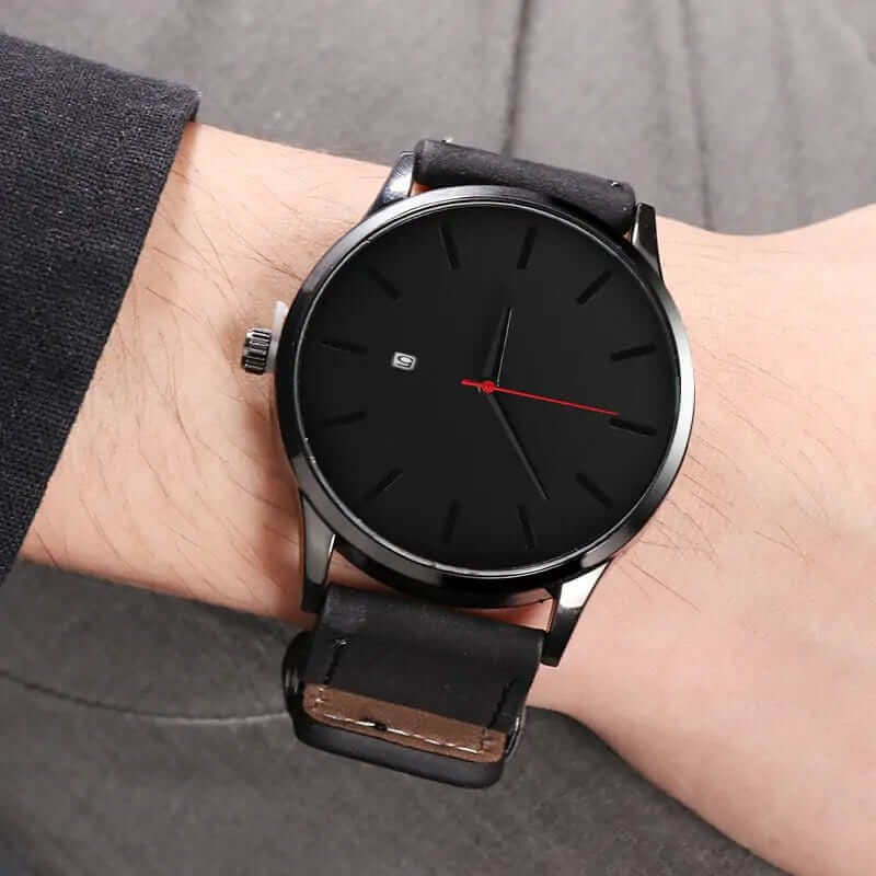 Leather Quartz Watch - A&S Direct