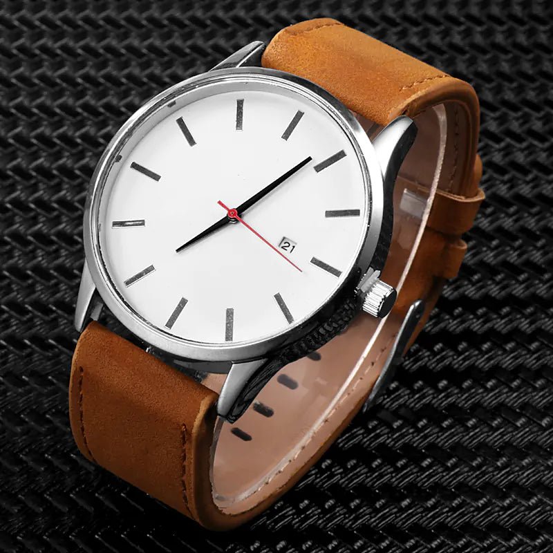 Leather Quartz Watch - A&S Direct