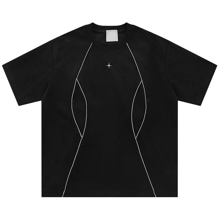 Men Suede Tshirt Reflective Striped - A&S Direct