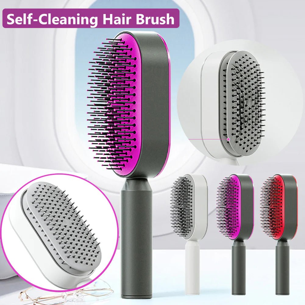 Self Cleaning Anti - Static Hair Brush - A&S Direct