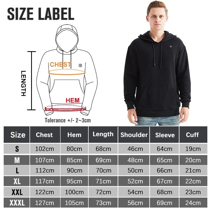 Unisex USB Heating Hoodies - A&S Direct