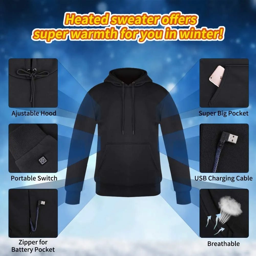 Unisex USB Heating Hoodies - A&S Direct