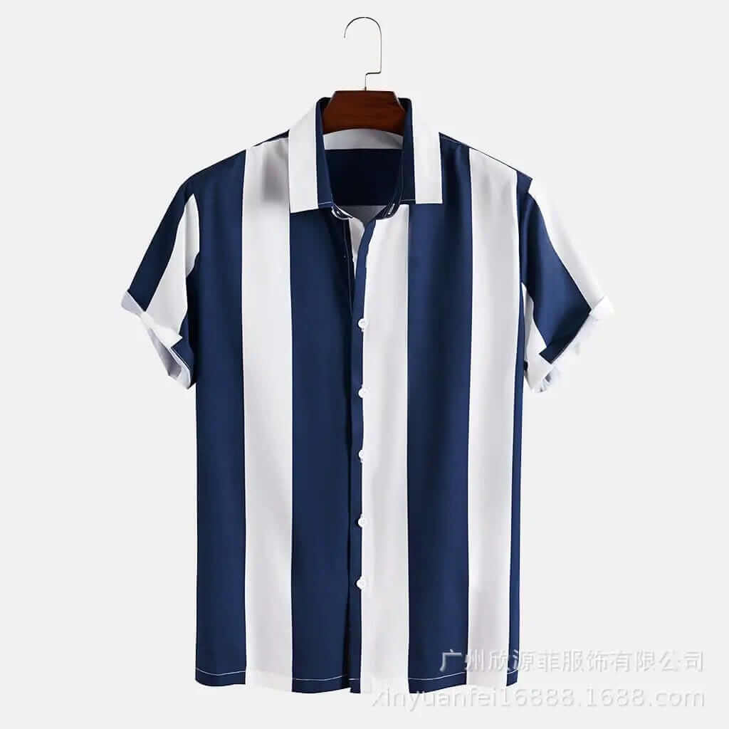 Wide Stripe Lane Print Shirts - A&S Direct